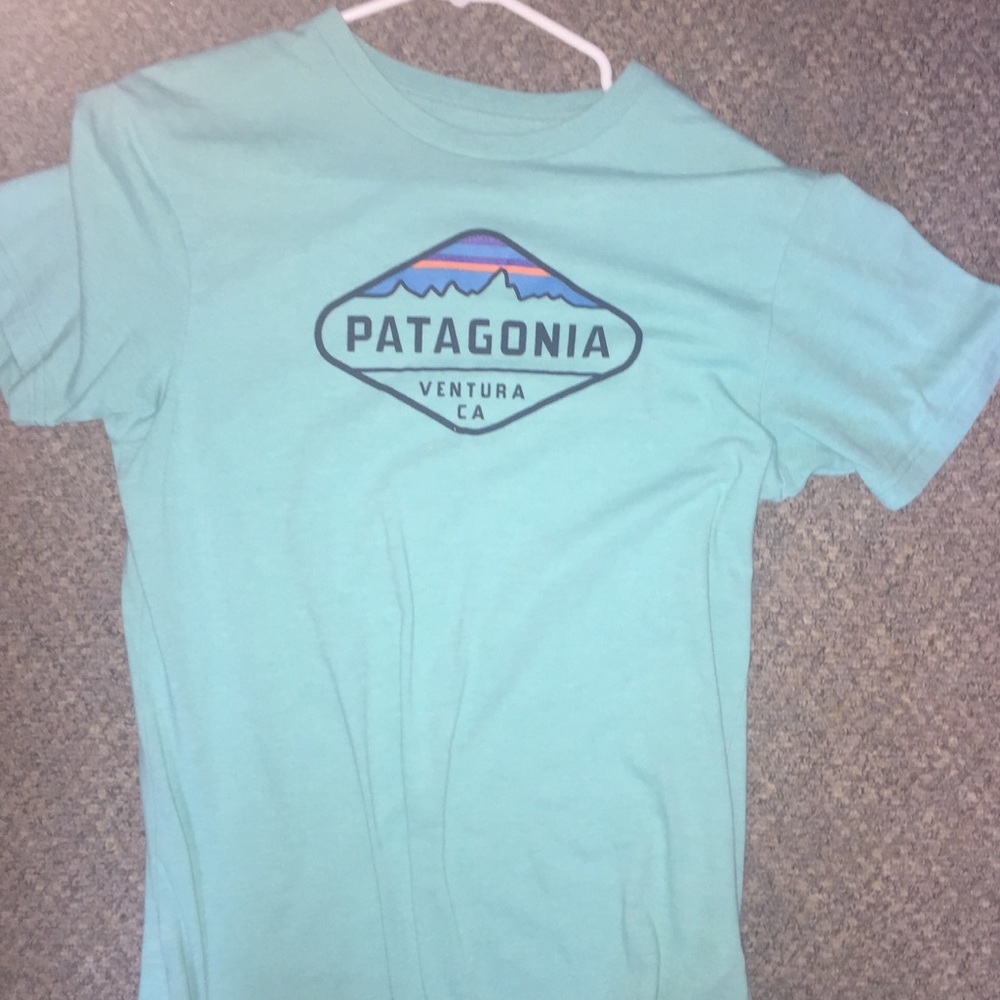 men’s aqua blue Patagonia t shirt